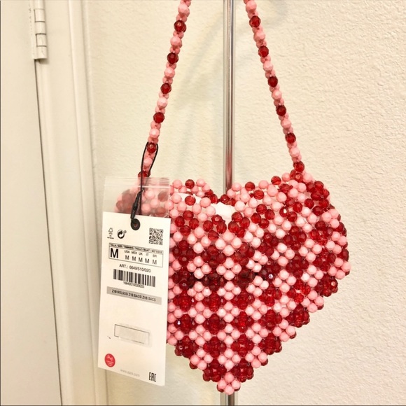 Zara mini heart shape beaded bag - Picture 3 of 5